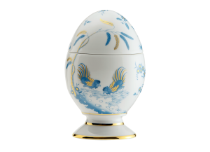 Ginori Oro Di Doccia Turchese Oggetti Egg w/ Cover - 5.25"